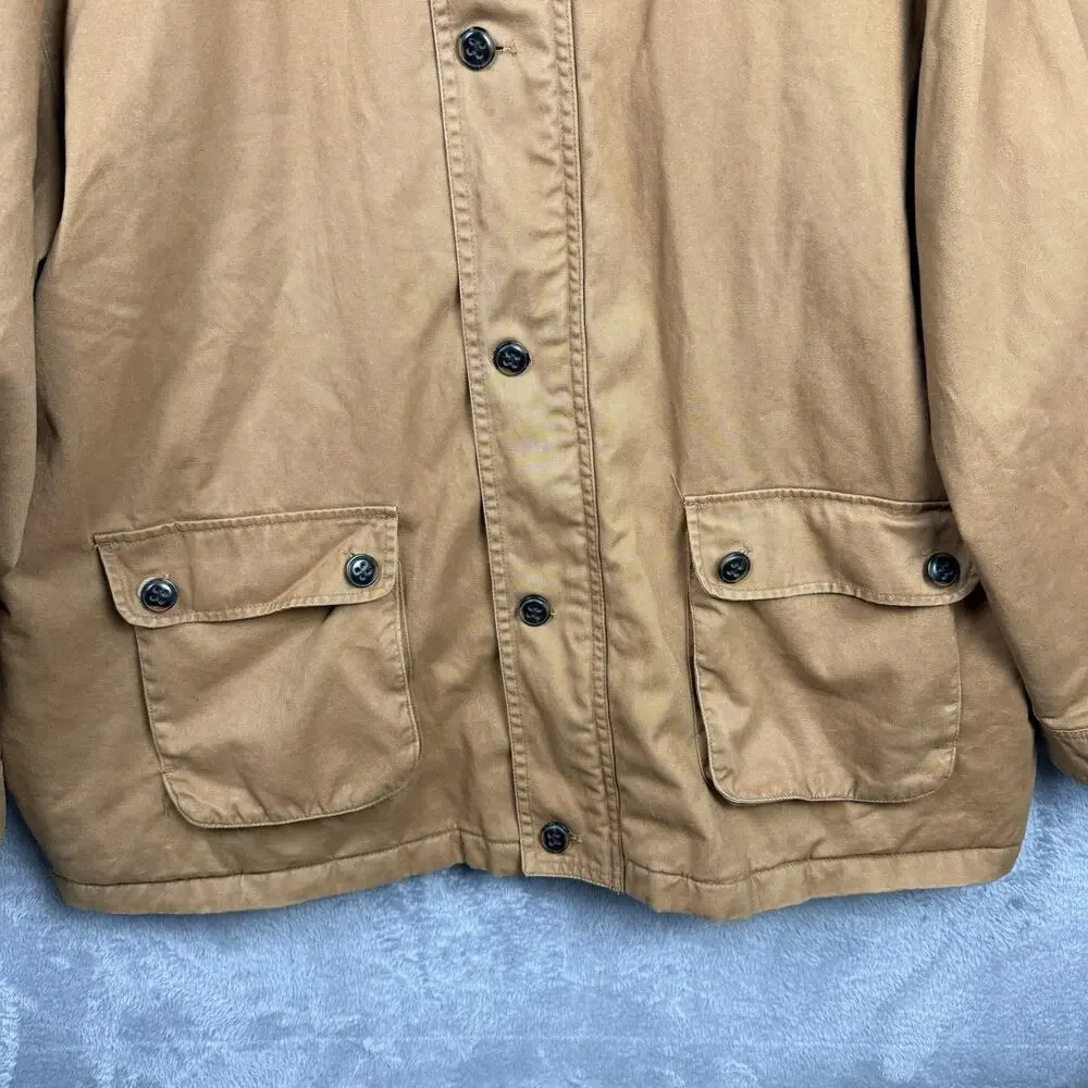 Vtg Canvas Chore Barn Jacket‎ Coat Men's 2XL Oak Hill Brown Front Zip Button